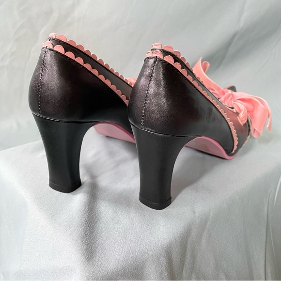 Irregular Choice black w/ pink scalloping heels - EU sz 39 - Picture 6 of 16